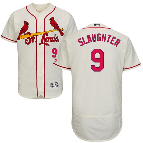 Cardinals #9 Enos Slaughter Cream Flexbase Authentic Collection Stitched MLB Jersey